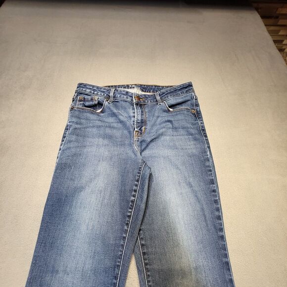 Old Navy Jeans Womens 8 Blue Boot Cut Distressed Denim Stretch - Picture 2 of 10